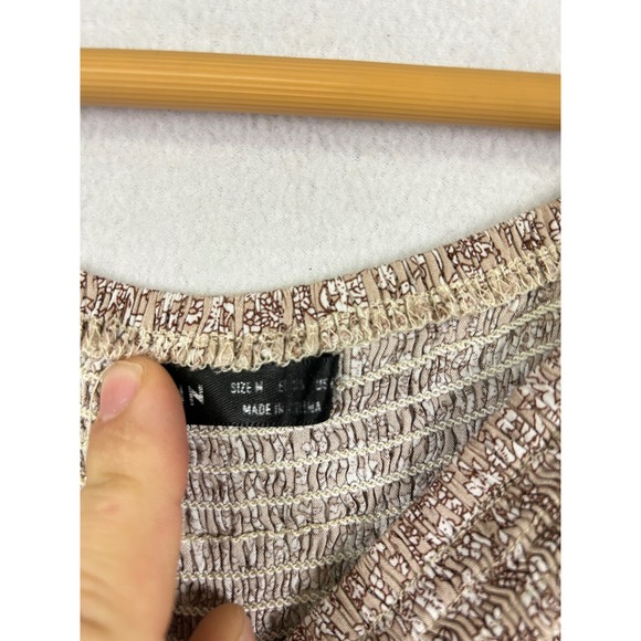 SHEIN Floral Smocked Off Shoulder Maxi Dress M Gauzy Boho Festival Slits - Picture 11 of 11